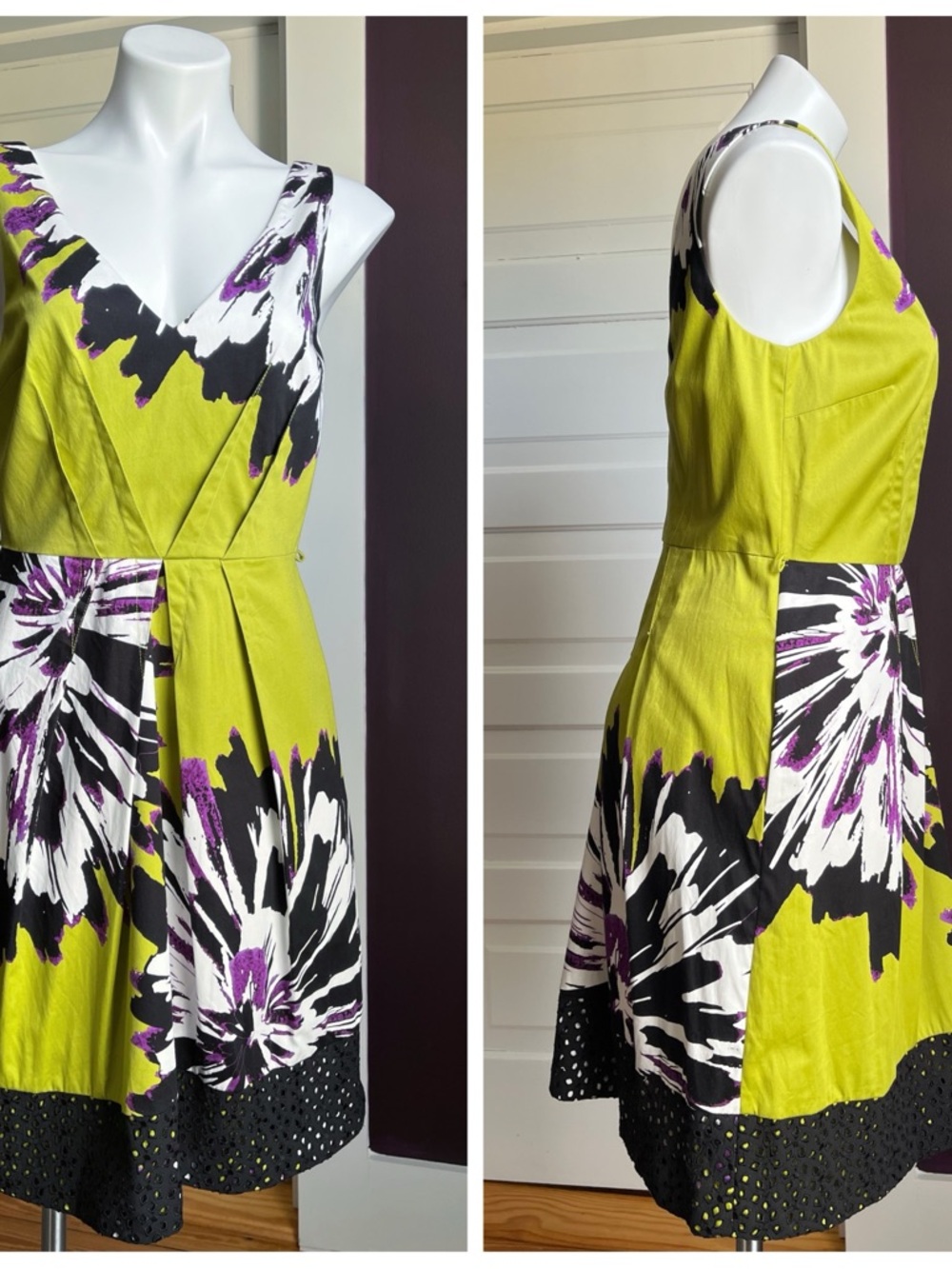 Nine West Y2K lime green dress